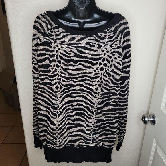 Torrid Lurex Zebra Print Metallic Sweater Women Plus Size 4X 4 - Picture 6 of 7
